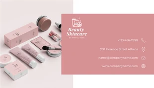 Pink Pastel Simple Aesthetic Creative Beauty Skincare Business Card - Página 2