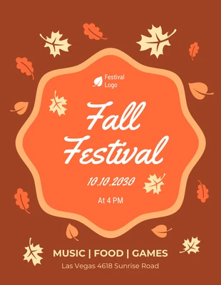 Free  Template: Folheto do Festival de Outono em laranja escuro