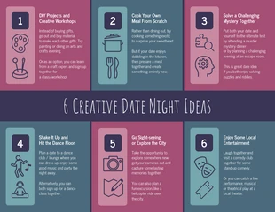 Free  Template: Lista infográfica de ideas creativas para una cita nocturna