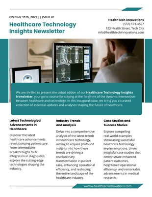 Free  Template: Healthcare Technology Insights Newsletter