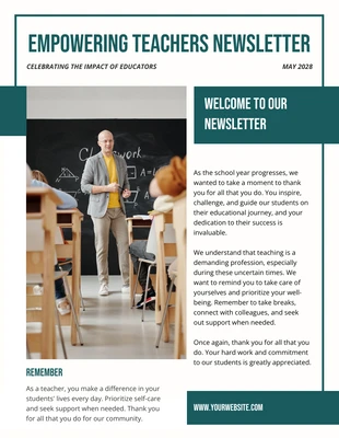 Free  Template: Newsletter "Green Empowering Teachers