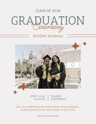 Free  Template: Poster marron pastel Graduation