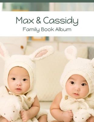 premium  Template: Einfaches, niedliches Foto-Familienbuchcover