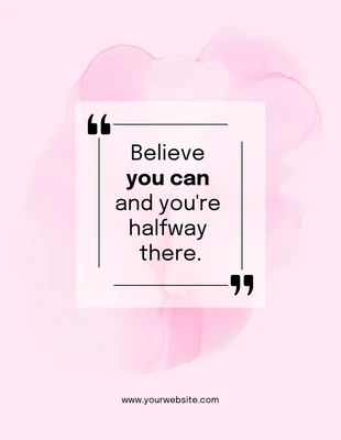 Free  Template: Poster di citazione motivazionale pastello rosa