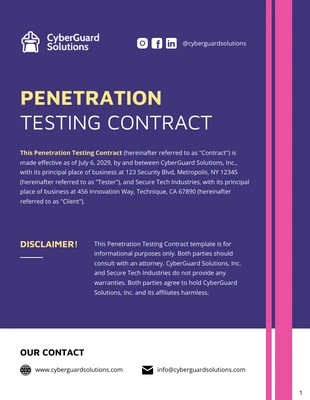 premium  Template: Penetration Testing Contract Template