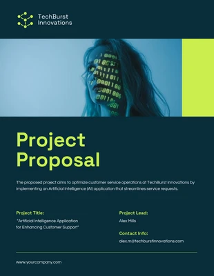 Free  Template: Grüner einfacher Projektvorschlag