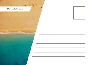White Blue And Brown Modern Clean Minimalist Beach Travel Postcard - Página 2