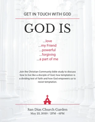 Free  Template: Light Church Community Bible Study Event Flyer