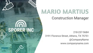 White And Green Cute Construction Business Card - Seite 2