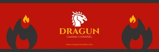 Free  Template: Banner de jogo do canal do dragão vermelho e preto clássico em negrito vintage