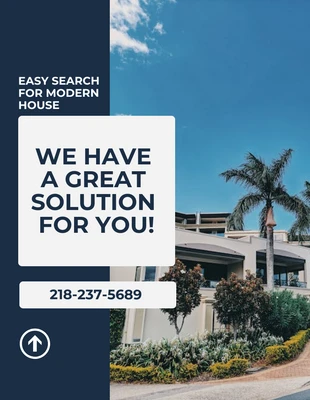 Free  Template: Blue Simple Real Estate Agent Flyer
