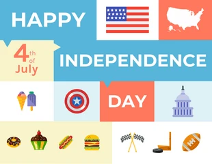 business  Template: Carte colorée du Jour de l'Indépendance