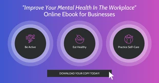 premium  Template: إعلان لافتة ينكدين للصحة العقلية في مكان العمل
