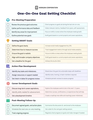 Free interactive Template: Checklist per l'impostazione di obiettivi individuali