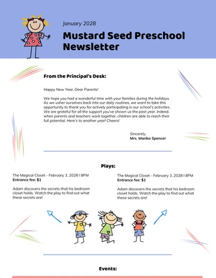 Free  Template: Free Preschool Newsletter Template