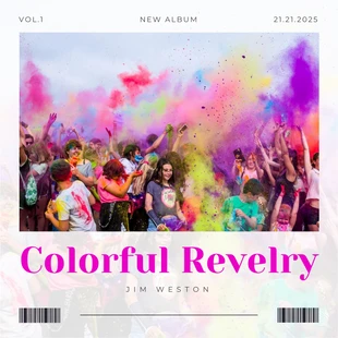 Free  Template: Couverture de l'album de fête blanche et colorée