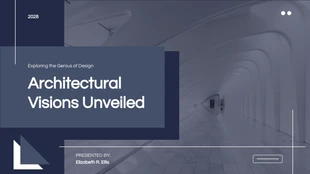 business  Template: Navy Teal Minimalist Modern Architect Presentation