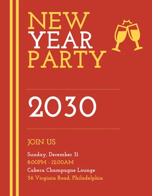 Free  Template: Red Yellow New Year Poster