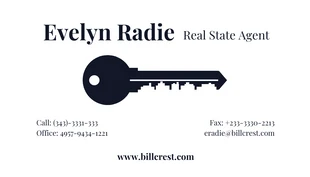 Free  Template: Minimal Real Estate Business Card