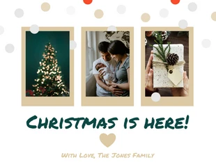 premium  Template: Glitzernde Fotos Weihnachtskarte