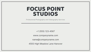 Dark Grey And Beige Minimalist Focus Photo Studio Business Card - Pagina 2