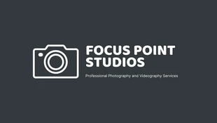 Free  Template: Dark Grey And Beige Minimalist Focus Photo Studio Business Card