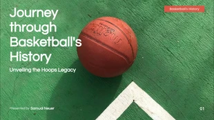 premium  Template: Apresentação Esportes de basquete estético verde