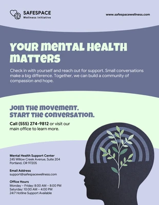 business Template: Mental Health Awareness Flyer Template