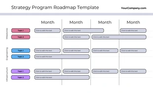Free  Template: Plantilla de hoja de ruta de programa en blanco simple