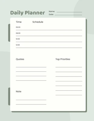 Free  Template: Planner Fofo Verde Pastel
