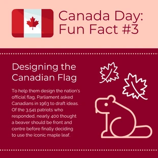 Free  Template: Día de Canadá Dato curioso Publicación de Instagram