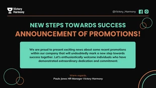 Free  Template: Promotion Announcement Company Presentation