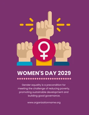 Free  Template: Poster per l'uguaglianza di genere della Giornata della donna con illustrazione semplice viola scuro