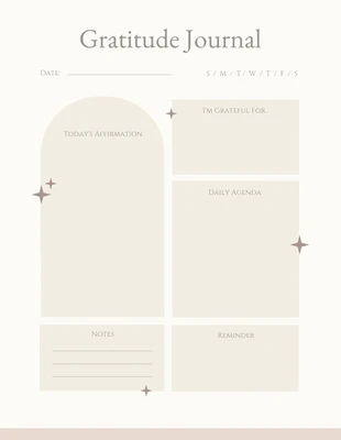 Free  Template: Modèle de journal de gratitude esthétique beige
