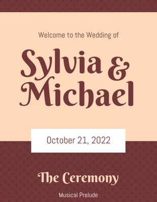 Free  Template: Fall Wedding Program