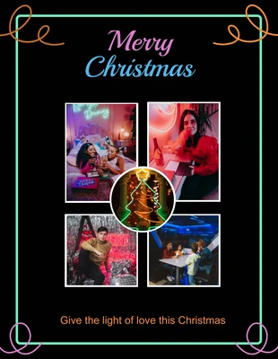 Free  Template: Neon Color Christmas Collage
