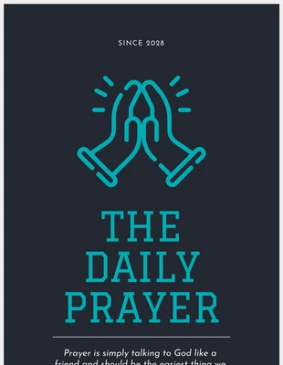 Free  Template: Navy Modern Daily Prayer Journal Book Cover