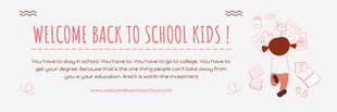 Free  Template: Light Grey And Red Simple Illustration Welcome Back To School Banner