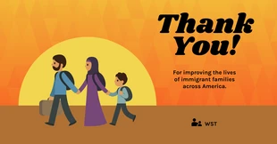 Free  Template: Immigrant Nonprofit Thank You Facebook Post