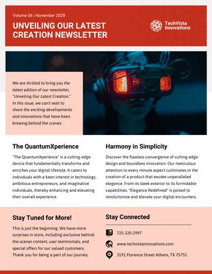 Free  Template: Unveiling Our Latest Creation Newsletter