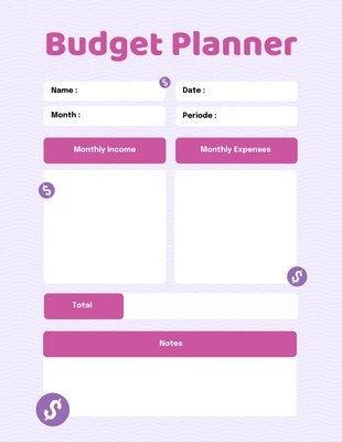 Free  Template: Simple Light Purple Finance Planner