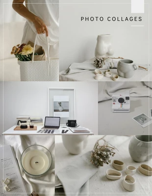 business  Template: Collages de fotos estéticos modernos en gris claro
