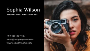 Black Minimalist Professional Photo Business Card - Seite 2