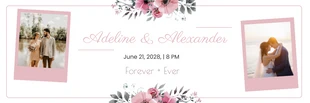 Free  Template: Banner de boda minimalista con flores blancas y rosas