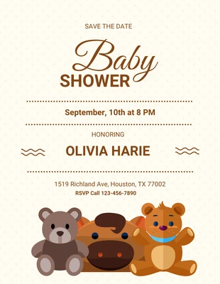 Free  Template: Light Yellow Cute Baby Shower Flyer