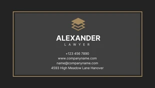 Black Simple Corporate Lawyer Business Card - Seite 2