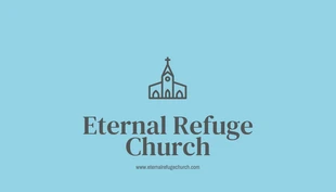 Free  Template: Carte d'affaires simple, cool et dégradée, bleue, pour les églises