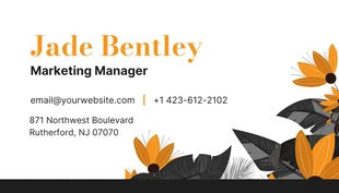 Black and Yellow Florist Leaf Business Card - Seite 2