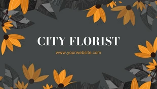 Free  Template: Cartão de visita de folha de florista preto e amarelo