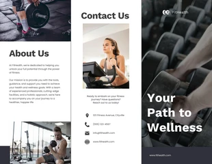 Free  Template: Grey and White Minimalist Fitness Trifold Brochure